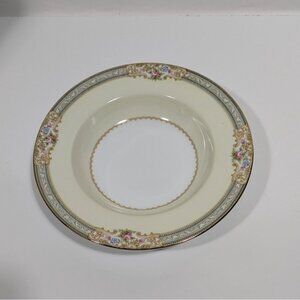 Noritake Lynbrook Rim Soup Bowl Floral Gold Trim Japan Vintage